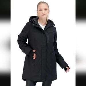 Like New Sebby Collection Women's Heavyweight Softshell Parka in Black, S